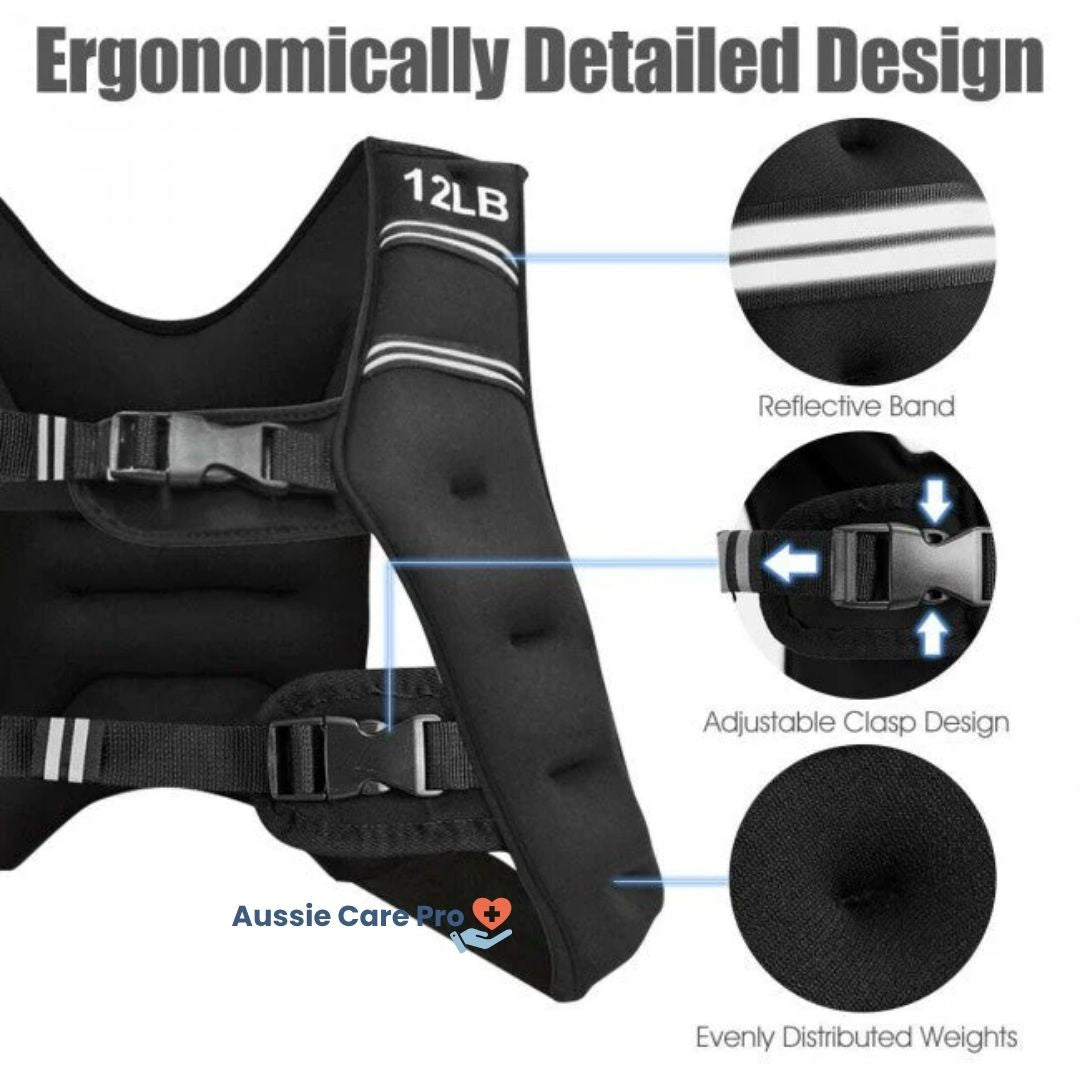 Adjustable Weighted Vest – Breathable Strength Training & Running Gear