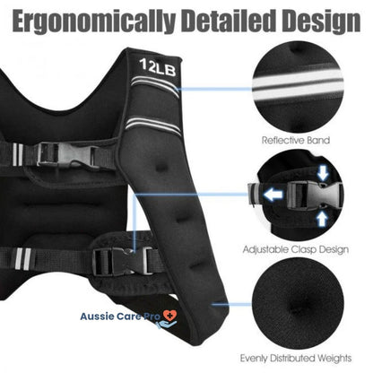Adjustable Weighted Vest – Breathable Strength Training & Running Gear