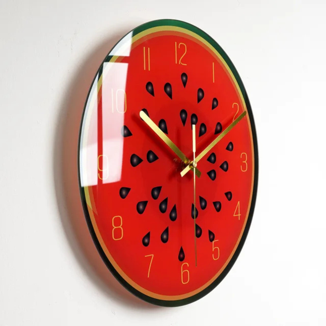 Modern Large Glass Wall Clock – Elegant Minimalist Design for Kitchen & Living Room