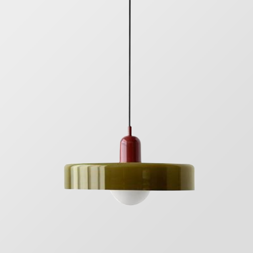 Coloured Glass Pendant Light – Elegant Bauhaus-Style Hanging Lamp for Living Room & Dining Area