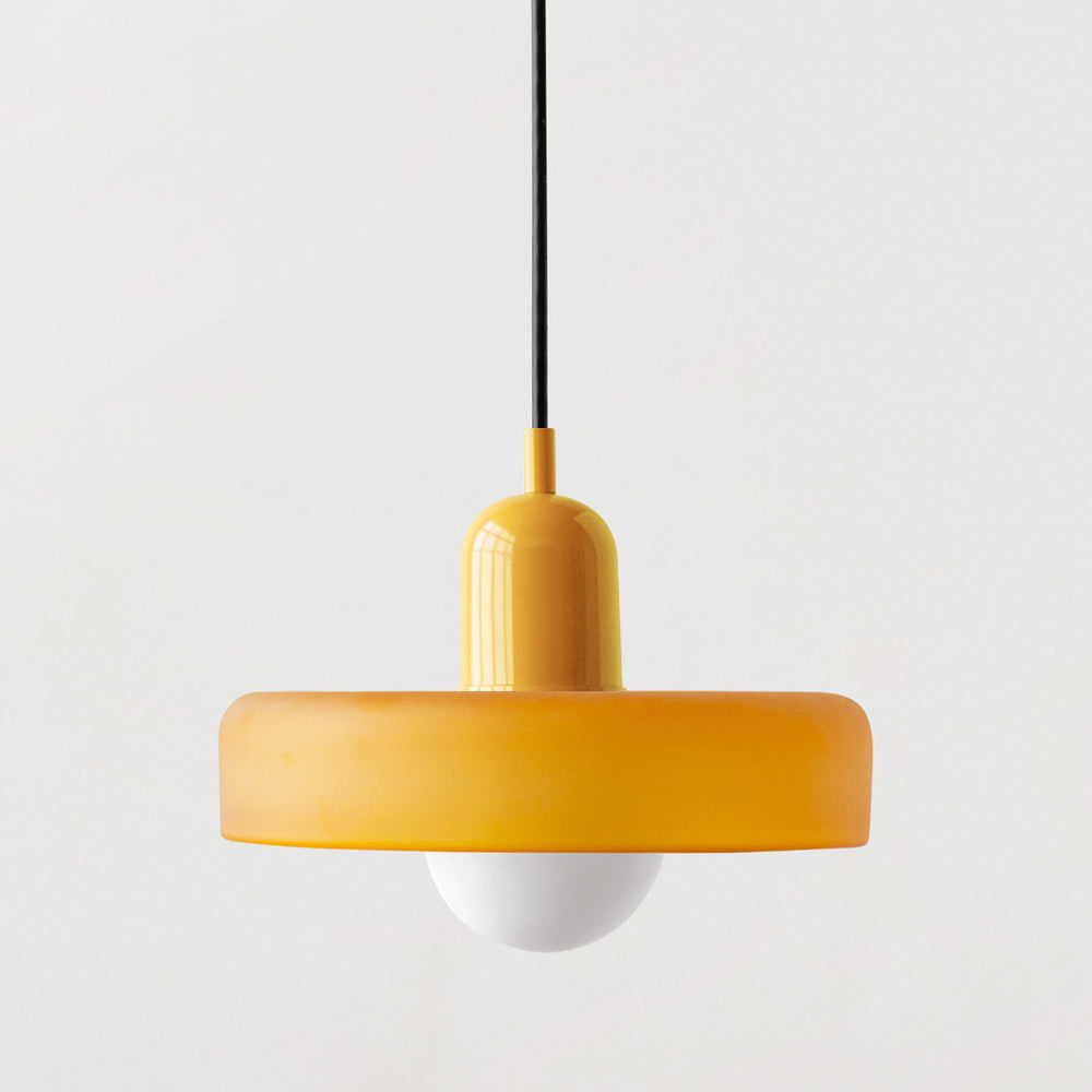 Coloured Glass Pendant Light – Elegant Bauhaus-Style Hanging Lamp for Living Room & Dining Area