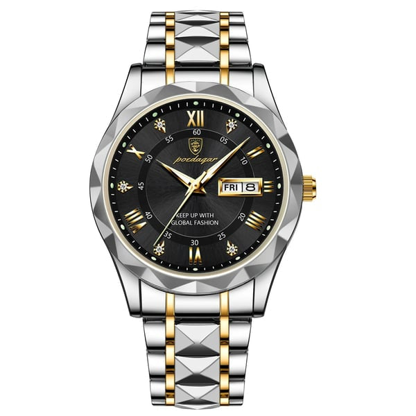 Waterproof Luxury Men’s Watch with Luminous Hands & Date