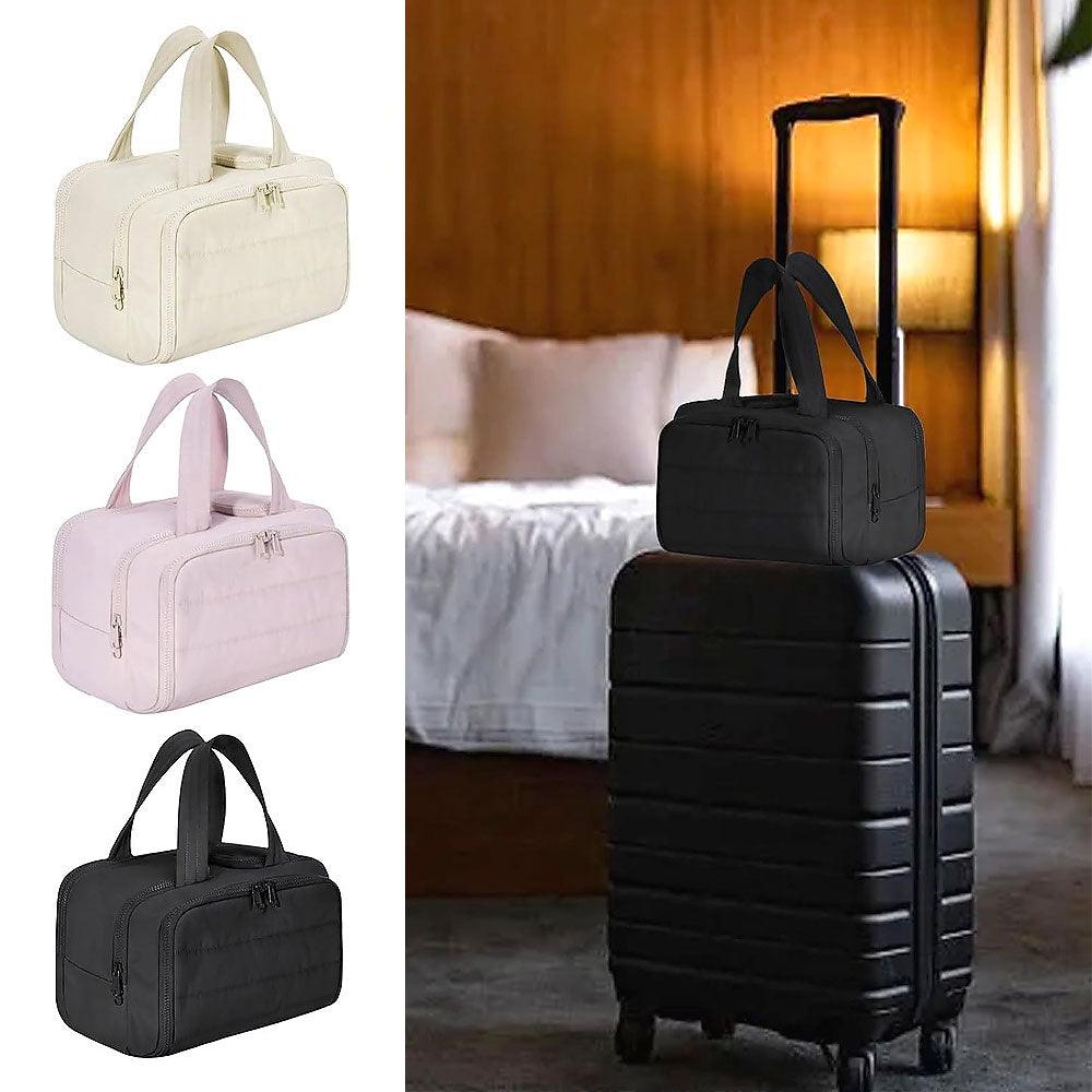 4-in-1 Puffy Toiletry Bag for Women – Large Travel Makeup & Skincare Organiser