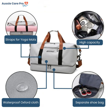 Waterproof Sports & Travel Duffel Bag with Shoe Compartment