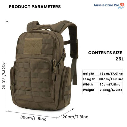 25L Tactical Backpack with MOLLE – Water-Resistant Outdoor Pack