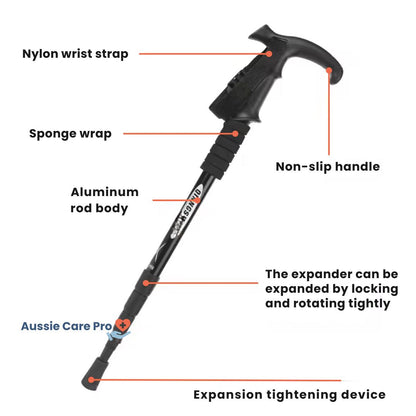 Adjustable Orthopedic Walking Cane – Lightweight, Foldable & Ergonomic Support Stick
