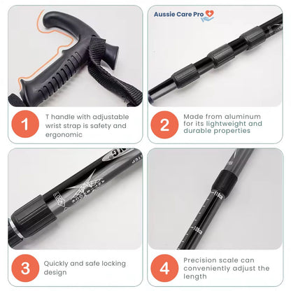 Adjustable Orthopedic Walking Cane – Lightweight, Foldable & Ergonomic Support Stick