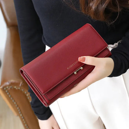 Women's Luxury Long Wallet – Elegant Clutch Purse with Card & Phone Holder