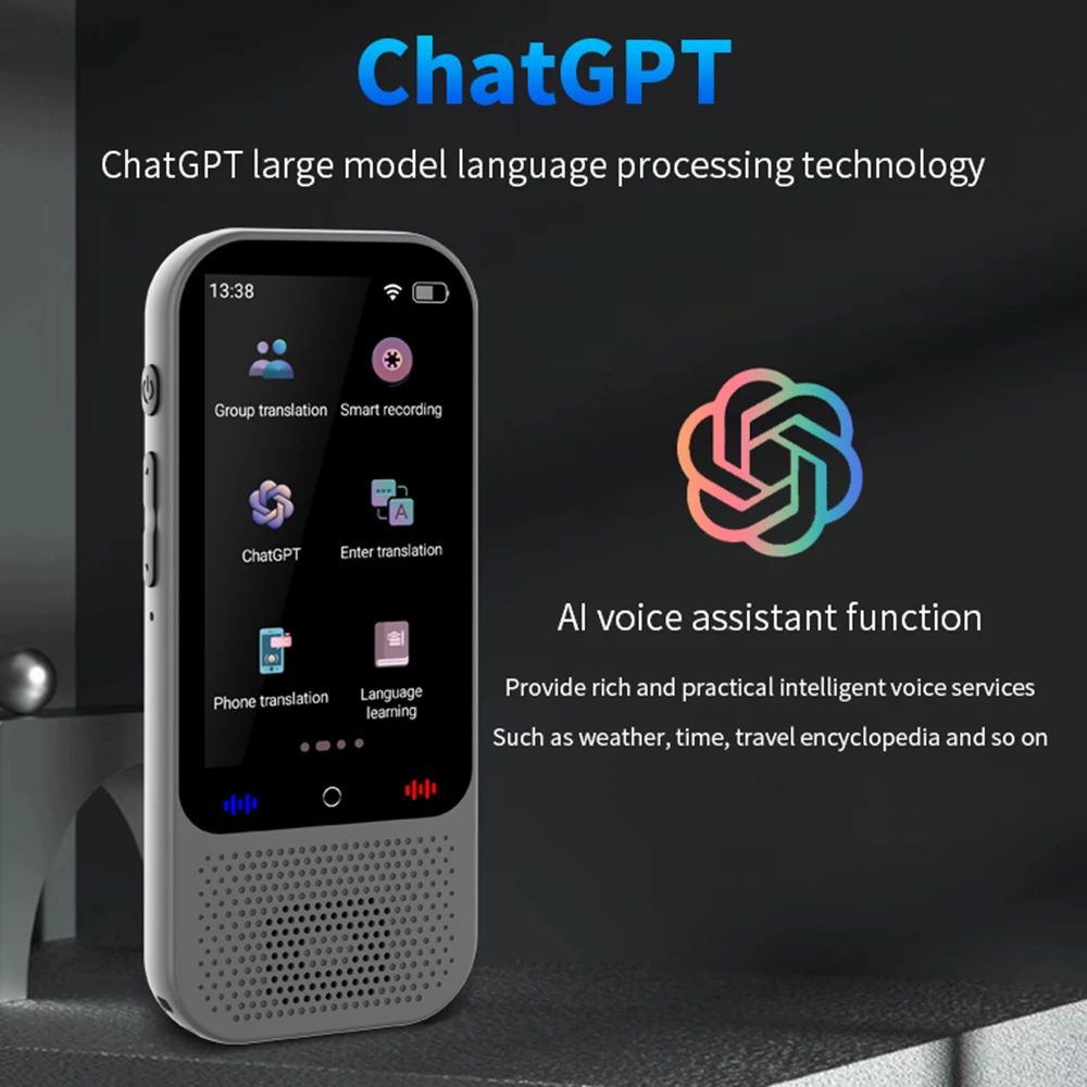 S80 Pro Portable Language Translator – 138 Language Voice Translation, 16 Offline Modes & ChatGPT Integration