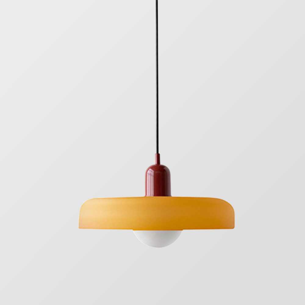 Coloured Glass Pendant Light – Elegant Bauhaus-Style Hanging Lamp for Living Room & Dining Area