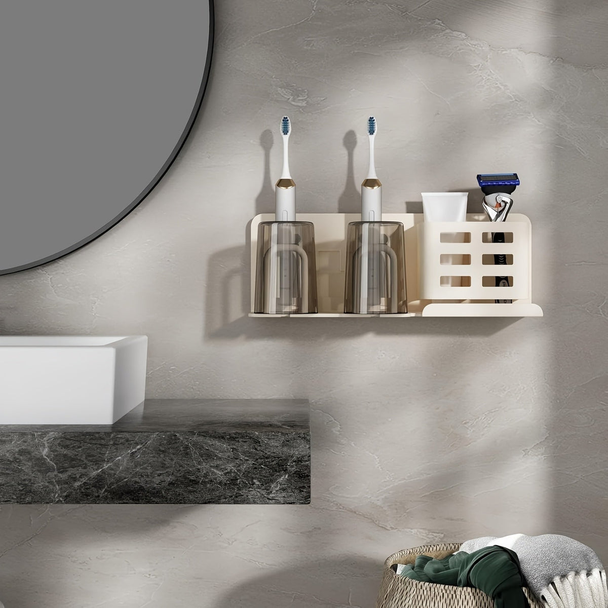 BristleHub Wall-Mounted Electric Toothbrush Holder – Aluminium Bathroom Organizer with Drainage Holes