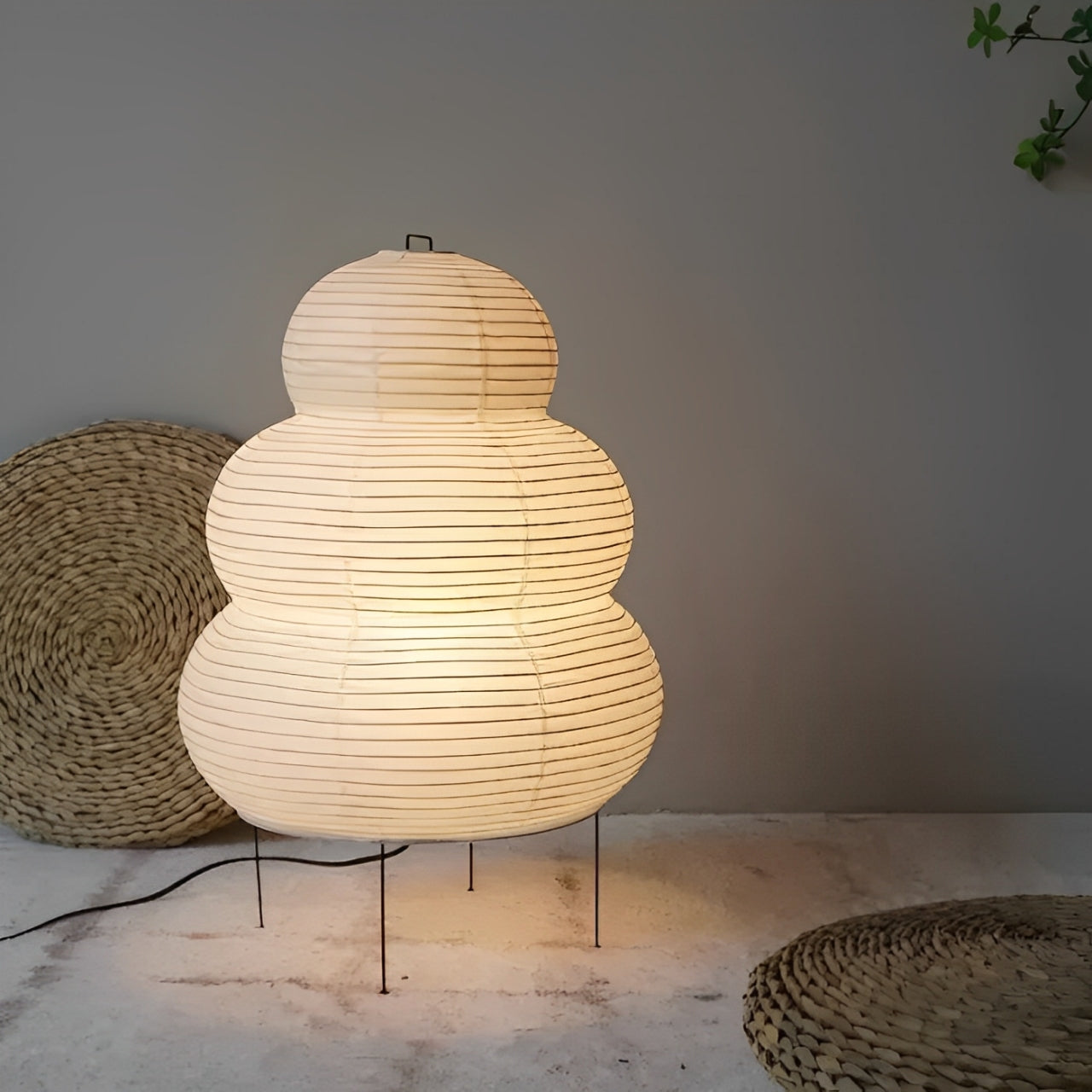 Zen Floor Lamp – Japanese Wabi-Sabi Style with 3-Mode Dimmable LED Light