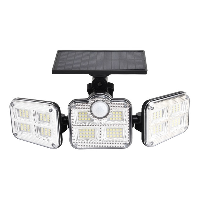 Solar LED Floodlight with Motion Sensor – 3-Head Outdoor Security Lighting for Garden, Driveway & Garage