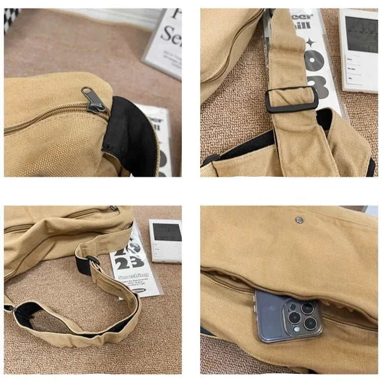 CrossStream – Stylish Canvas Messenger Shoulder Sling Bag for Everyday Use