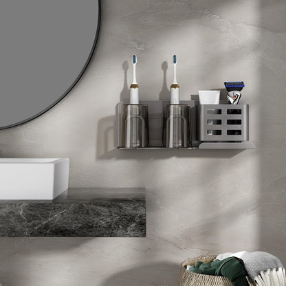 BristleHub Wall-Mounted Electric Toothbrush Holder – Aluminium Bathroom Organizer with Drainage Holes