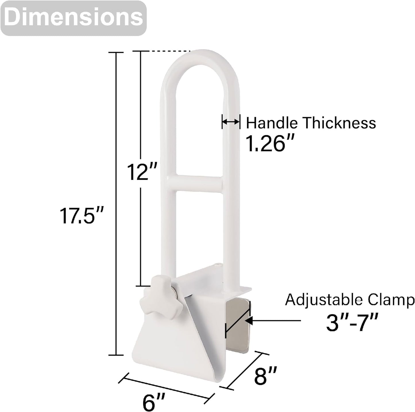 Bathtub Safety Grab Bar for Seniors & Mobility Support – No Drill, Secure Bathroom Handle