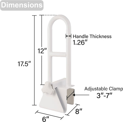 Bathtub Safety Grab Bar for Seniors & Mobility Support – No Drill, Secure Bathroom Handle
