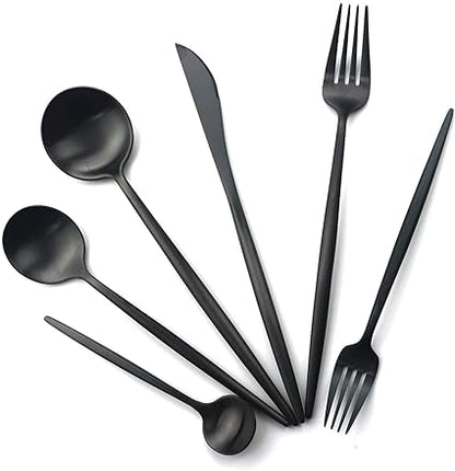 Torin 36-Piece Minimalist Cutlery Set – Premium Stainless Steel Flatware with Matte Finish
