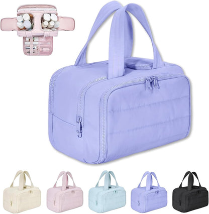 4-in-1 Puffy Toiletry Bag for Women – Large Travel Makeup & Skincare Organiser