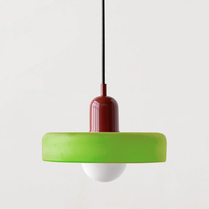 Coloured Glass Pendant Light – Elegant Bauhaus-Style Hanging Lamp for Living Room & Dining Area