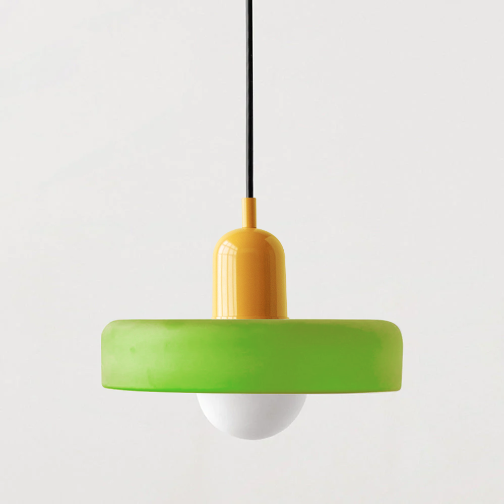 Coloured Glass Pendant Light – Elegant Bauhaus-Style Hanging Lamp for Living Room & Dining Area