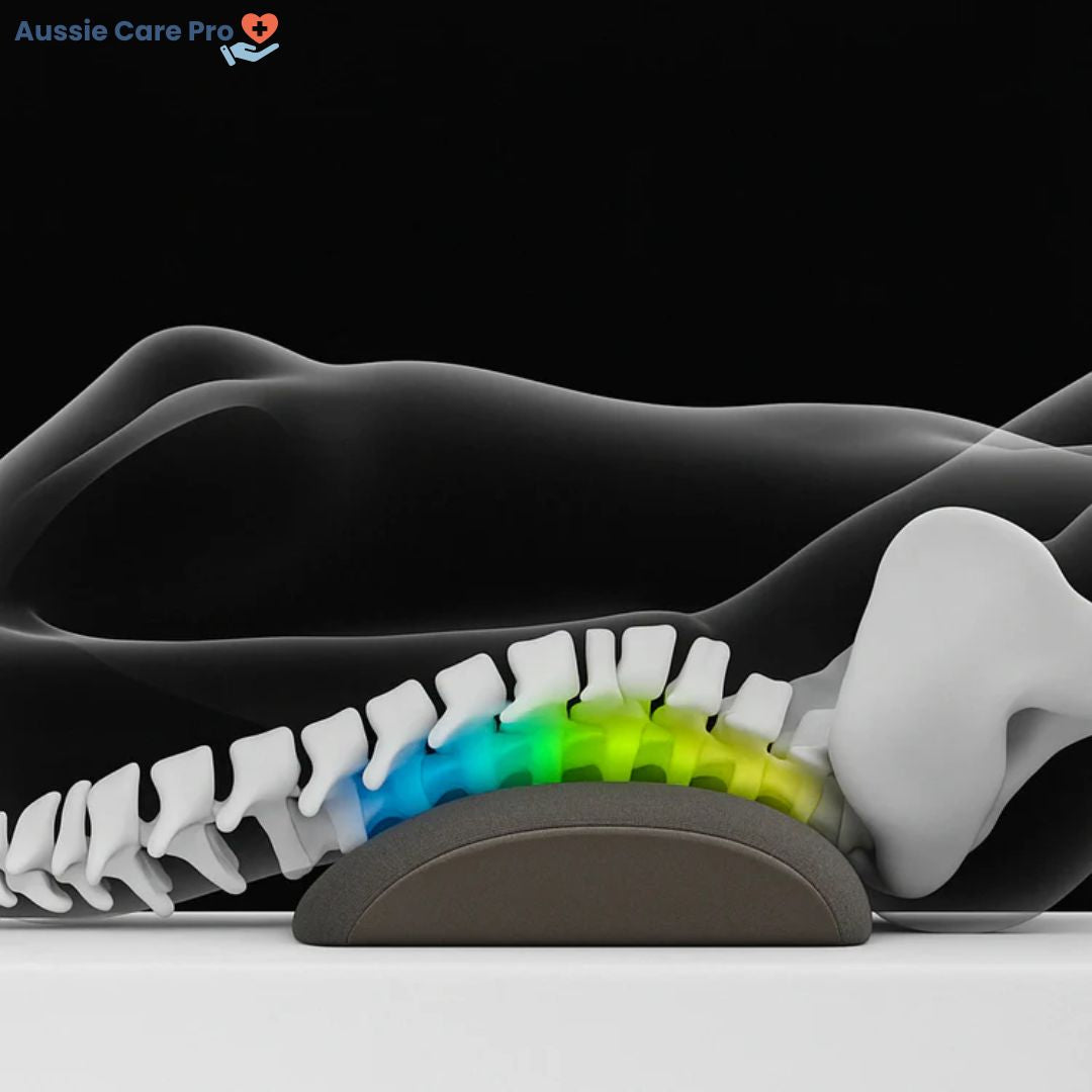 Back Pain Relief Device – Massage, Heat & Stretch Support