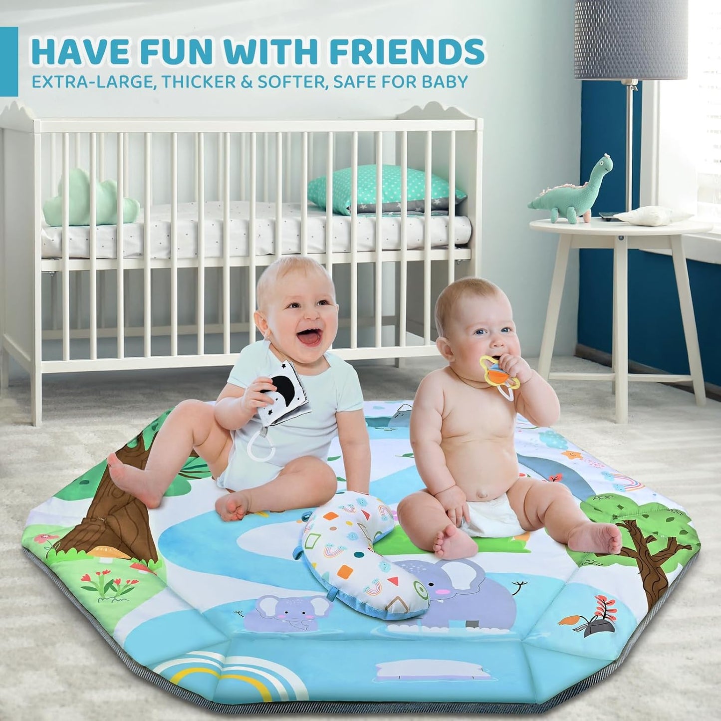 SensoryHaven 8-in-1 Baby Play Mat with Toys