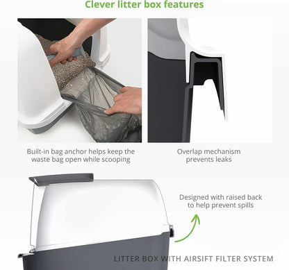 PetHome XL Cat Litter Box – Extra Large Covered Litter Tray with Odor Control