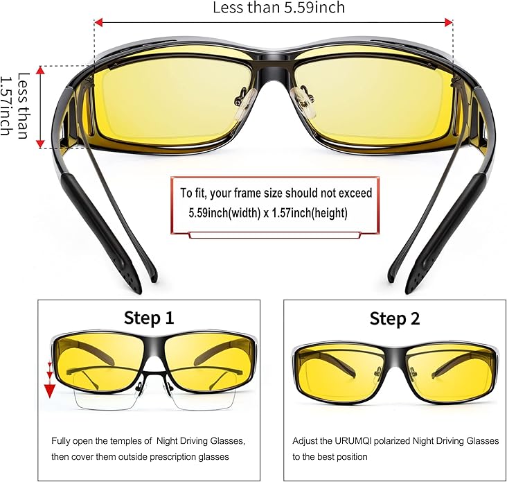 Jeremy Night Vision Polarised Driving Glasses – Anti-Glare Glasses for Safer Night Driving