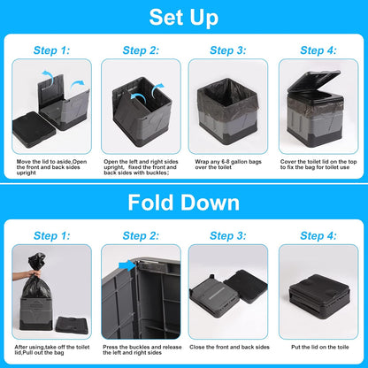 Portable Folding Toilet – Ideal for Camping, Festivals & Travel