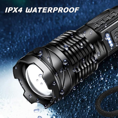 Zoomable LED Flashlight – 3KM Range, Ultra Bright & Durable
