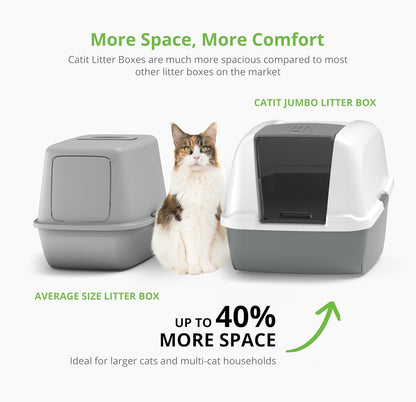 PetHome XL Cat Litter Box – Extra Large Covered Litter Tray with Odor Control