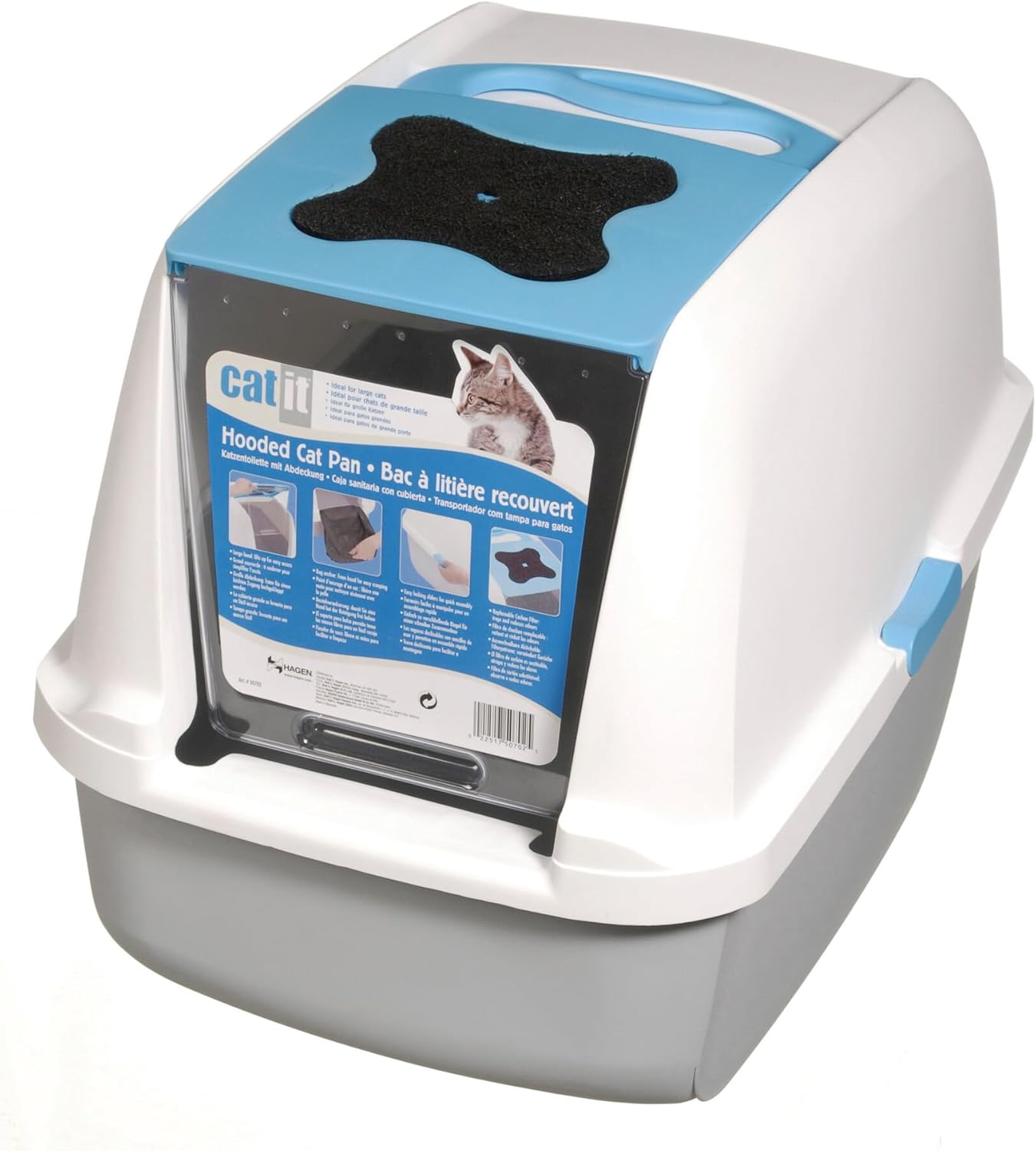 PetHome XL Cat Litter Box – Extra Large Covered Litter Tray with Odor Control