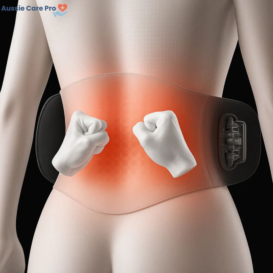 Back Pain Relief Device – Massage, Heat & Stretch Support