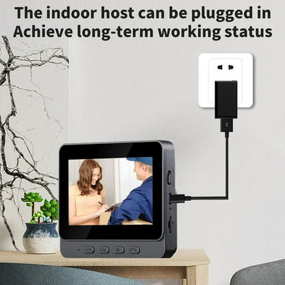 Wireless HD Doorbell Camera 4.3" IPS Display with Rechargeable Battery – Easy Installation