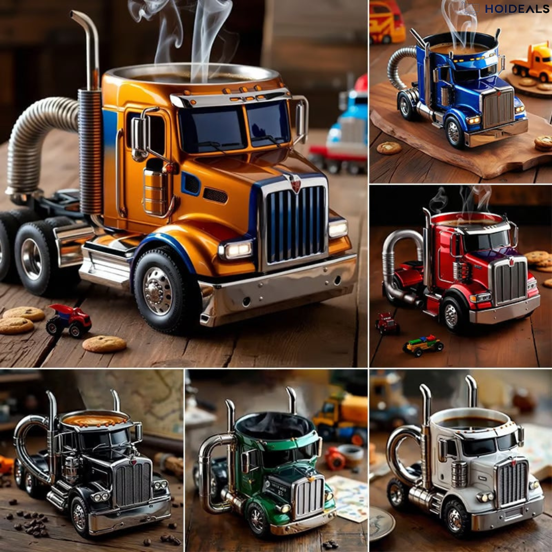 Luxury Ceramic Truck Coffee Mug – Handcrafted Driver Gift | 12–16oz in 6 Colours