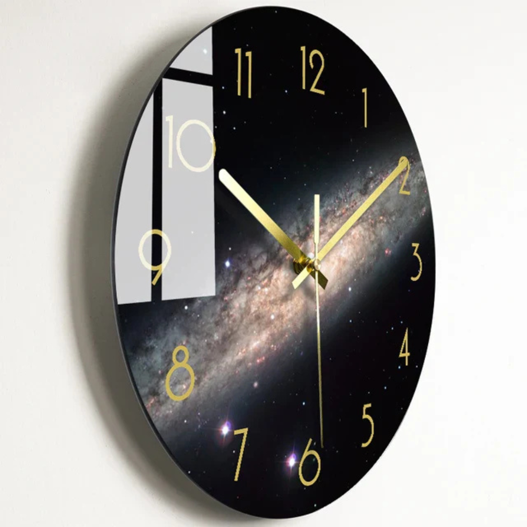 Modern Large Glass Wall Clock – Elegant Minimalist Design for Kitchen & Living Room
