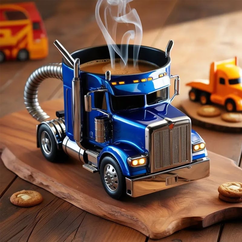 Luxury Ceramic Truck Coffee Mug – Handcrafted Driver Gift | 12–16oz in 6 Colours