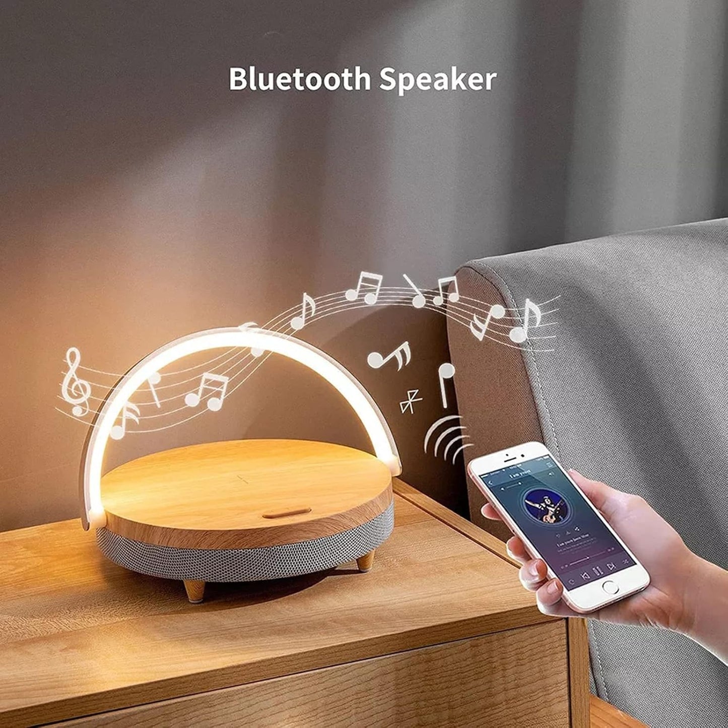3-in-1 LED Lamp, Bluetooth Speaker & Wireless Charger | Smart Desk Light