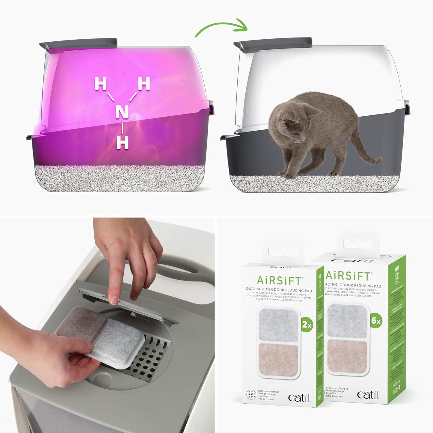 PetHome XL Cat Litter Box – Extra Large Covered Litter Tray with Odor Control