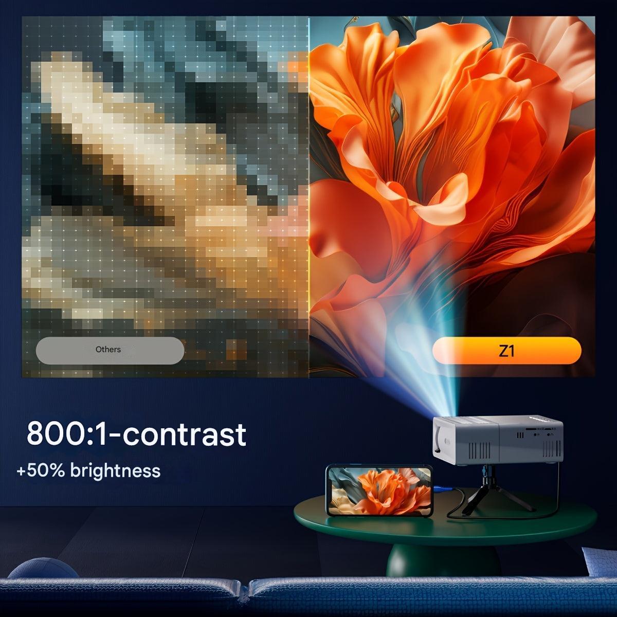 LumoBeam Ultra-Bright Mini Projector (3000 Lumens) – Compact HD Home & Outdoor Cinema