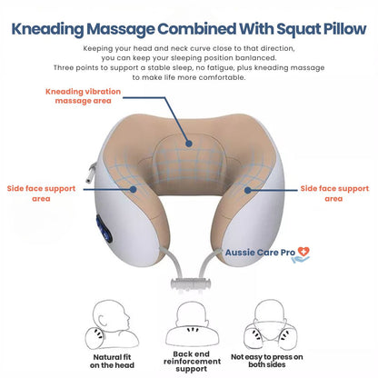 Shiatsu Heated Massage Pillow – Deep Kneading Neck & Shoulder Relief | Portable & Rechargeable