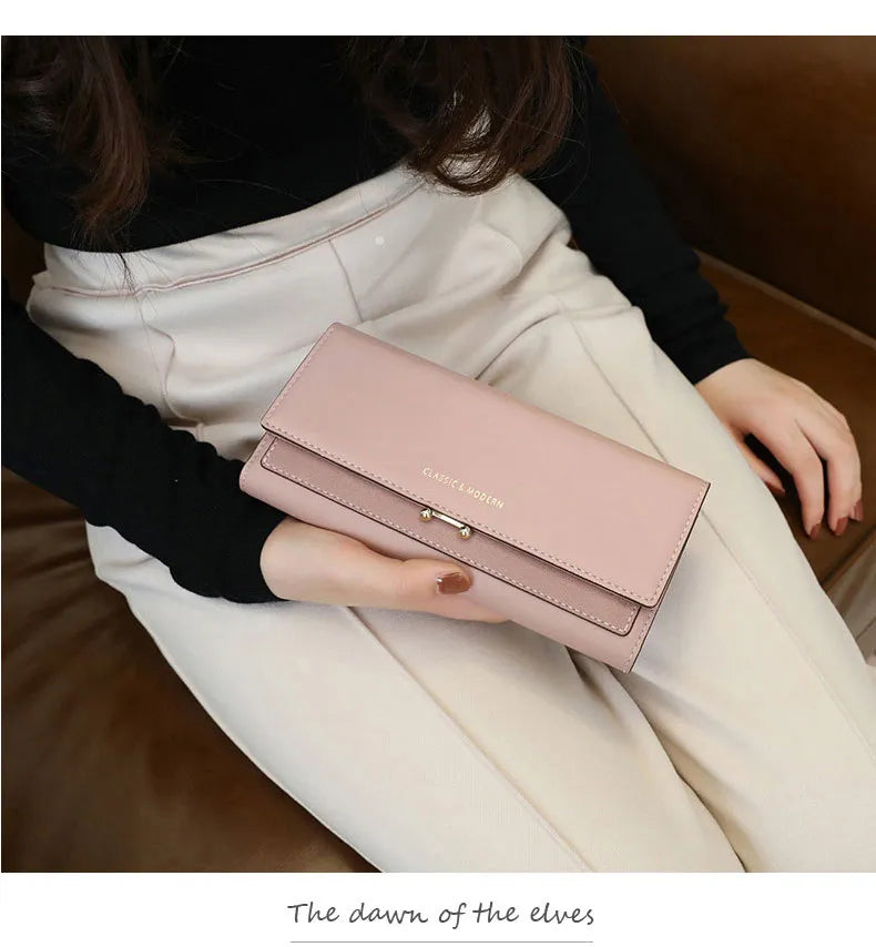 Women's Luxury Long Wallet – Elegant Clutch Purse with Card & Phone Holder