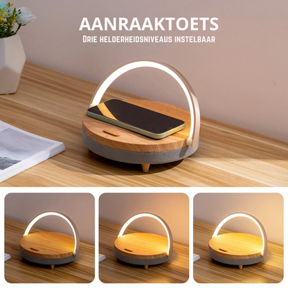 3-in-1 LED Lamp, Bluetooth Speaker & Wireless Charger | Smart Desk Light