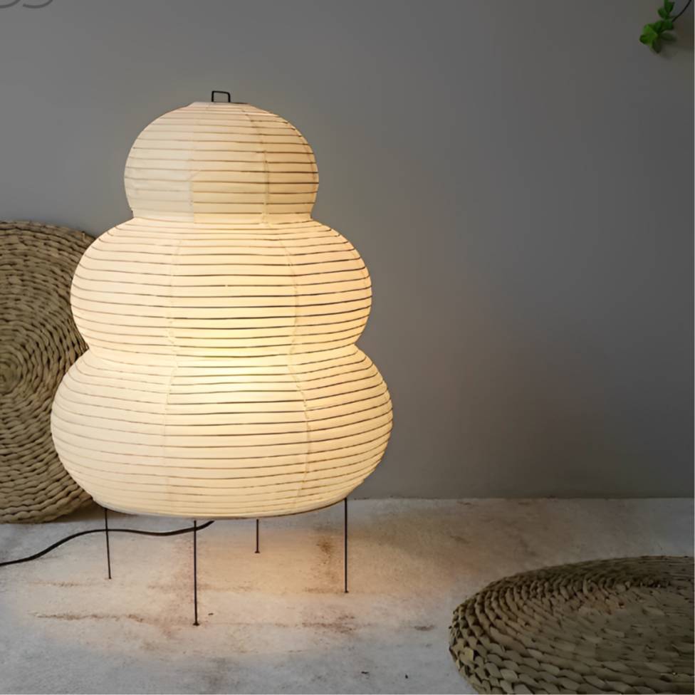 Zen Floor Lamp – Japanese Wabi-Sabi Style with 3-Mode Dimmable LED Light