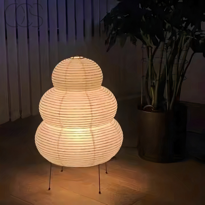 Zen Floor Lamp – Japanese Wabi-Sabi Style with 3-Mode Dimmable LED Light