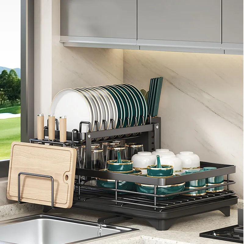 Adjustable Dish Drying Rack – Space-Saving Kitchen Drainer for Small & Large Kitchens