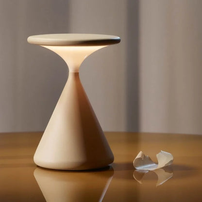 Aeron Hourglass Cordless LED Table Lamp – Rechargeable, Dimmable, Modern Design