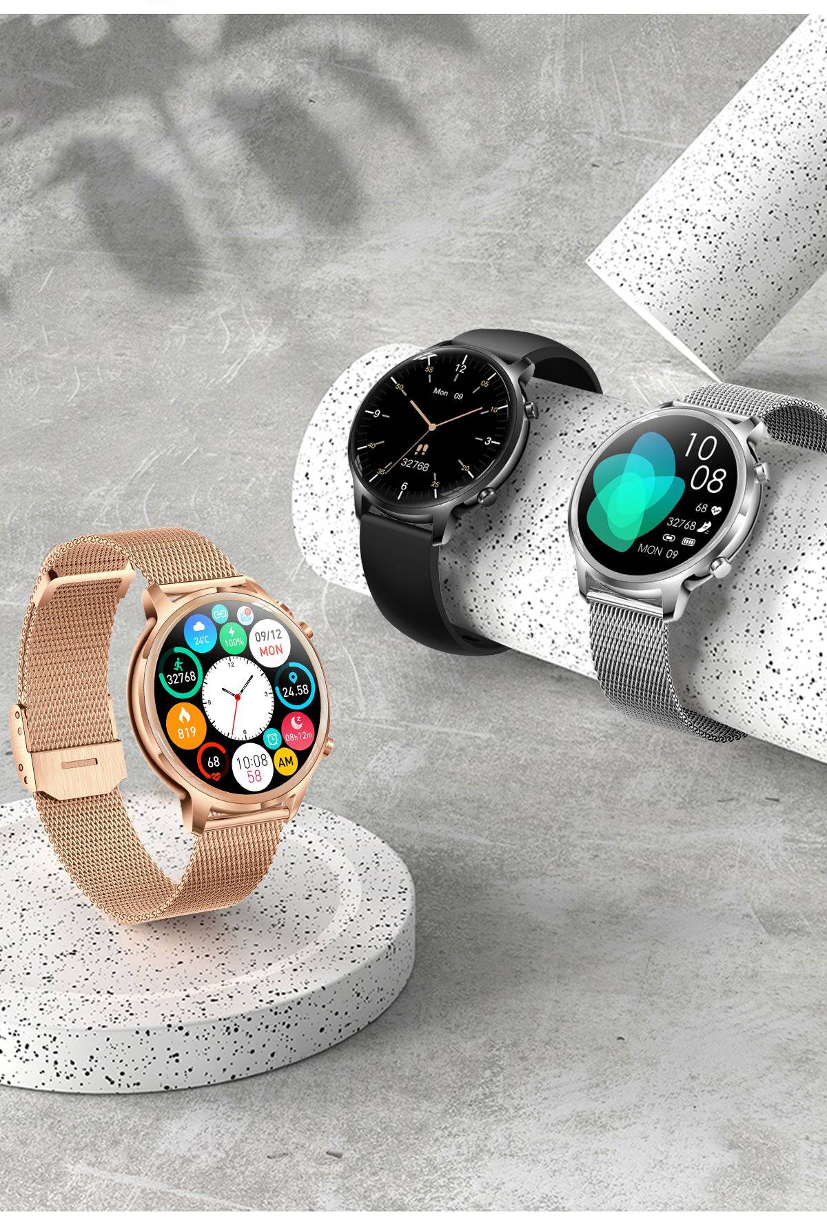 Aurora – Stylish Smartwatch for Women with Health & Notification Features