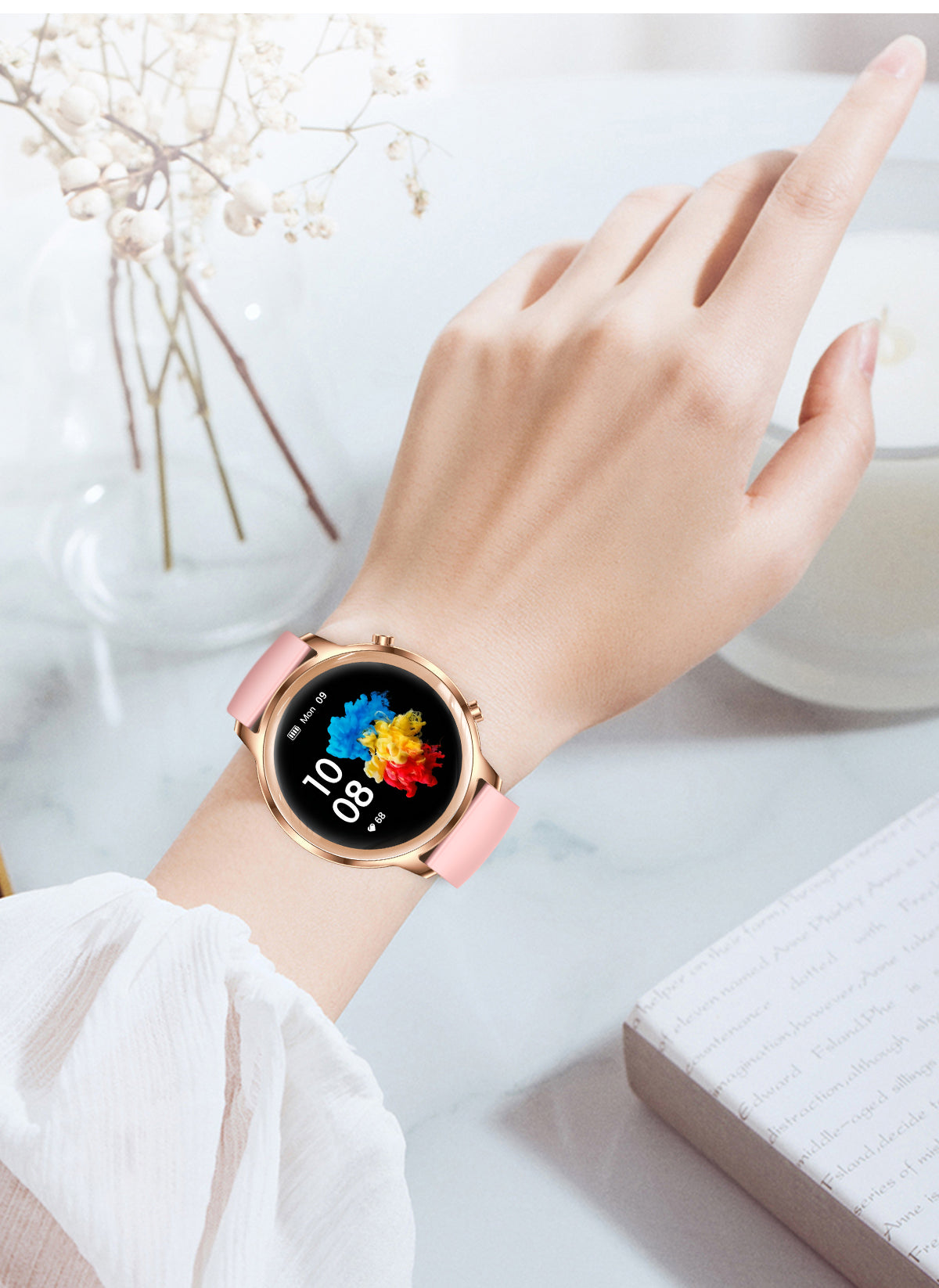Aurora – Stylish Smartwatch for Women with Health & Notification Features